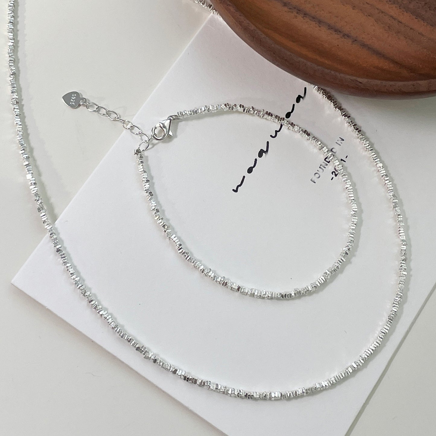 "S925 Sterling Silver Cold Style Broken Necklace & Bracelet - Minimalist Elegance"