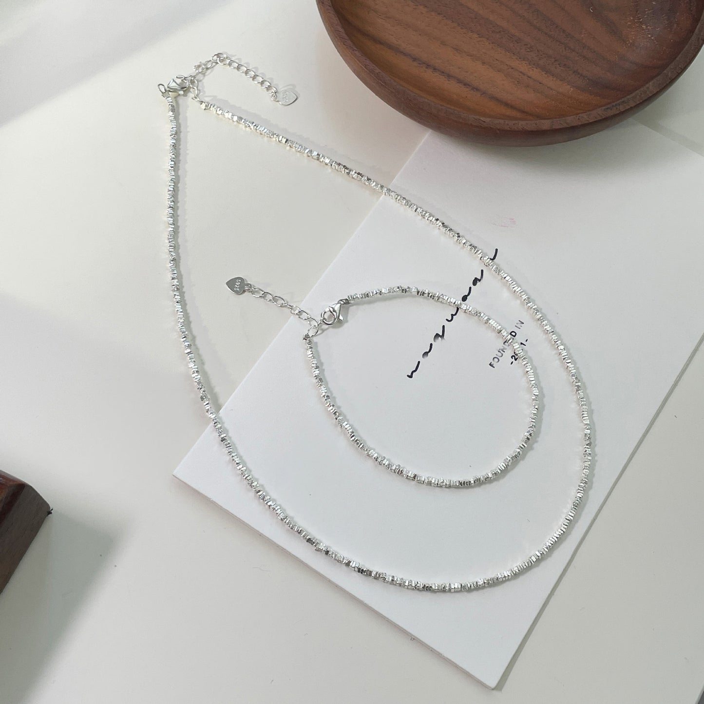 "S925 Sterling Silver Cold Style Broken Necklace & Bracelet - Minimalist Elegance"