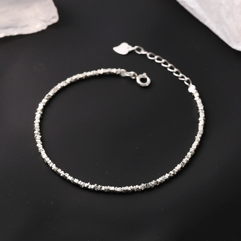 "S925 Sterling Silver Cold Style Broken Necklace & Bracelet - Minimalist Elegance"