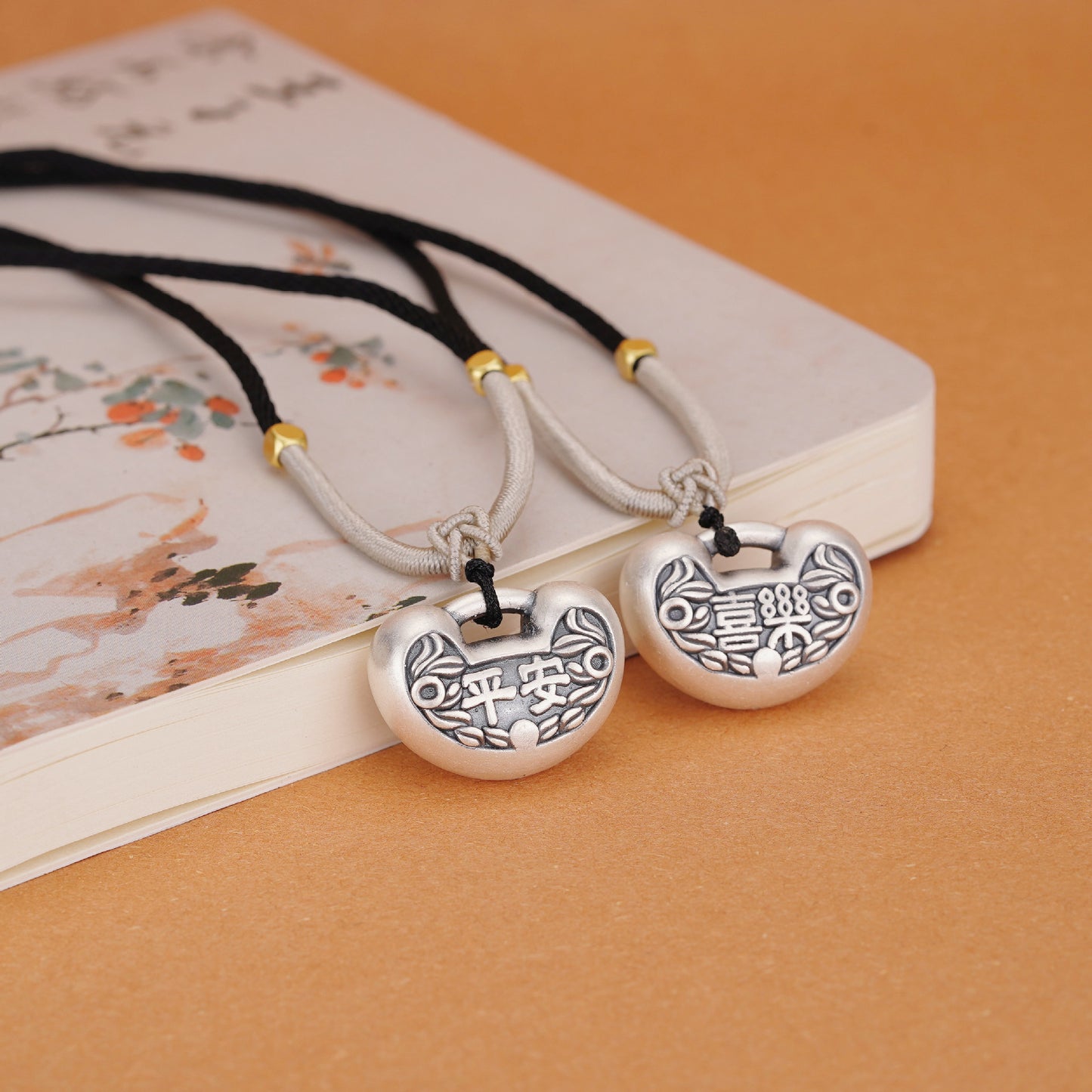 Antique Chinese Longevity Lock Necklace - 999 Pure Silver Feng Shui Blessing Pendant for Protection Gifts