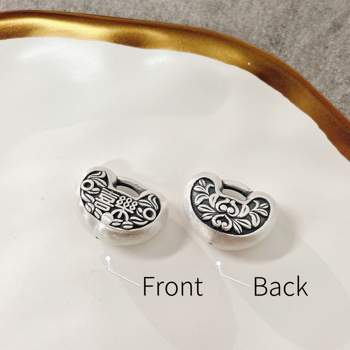 Antique Chinese Longevity Lock Necklace - 999 Pure Silver Feng Shui Blessing Pendant for Protection Gifts