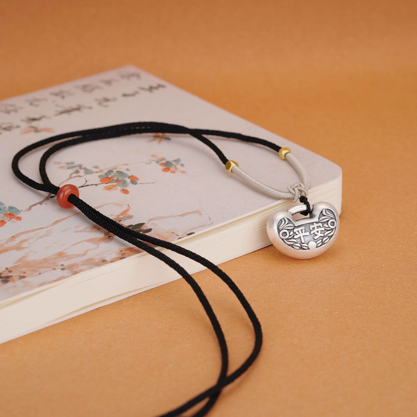 Antique Chinese Longevity Lock Necklace - 999 Pure Silver Feng Shui Blessing Pendant for Protection Gifts
