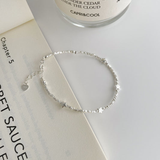 " Elegant Sterling Silver Star Bracelets ”- Unique Niche Jewelry"-Broken Design Bracelet for a Touch of Elegant Glamour"