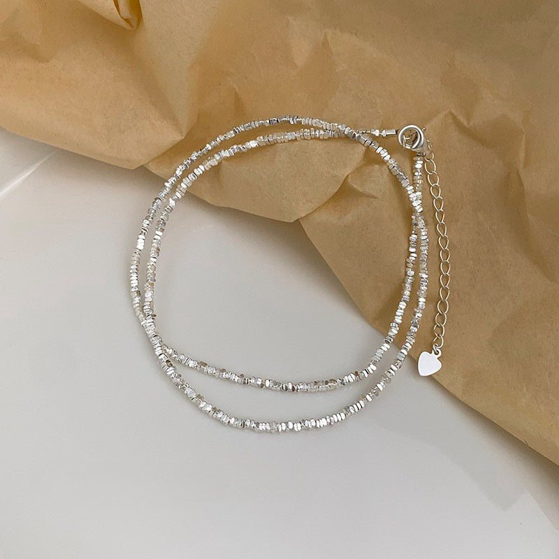 "S925 Sterling Silver Cold Style Broken Necklace & Bracelet - Minimalist Elegance"