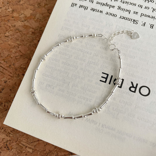 Elegant S925 Silver Bamboo Braceles: Perfect for Stacking and Personal Style,Custom handmade jewelry designs