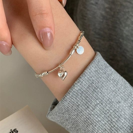 "S925 Sterling Silver Heart Broken Bracelet - Timeless Elegance and Meaningful Gift for Loved Ones"